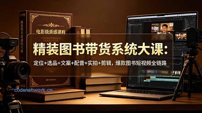 精装图书带货系统大课：定位+选品+文案+配音+实拍+剪辑，爆款图书短视频全链路|思创源码网