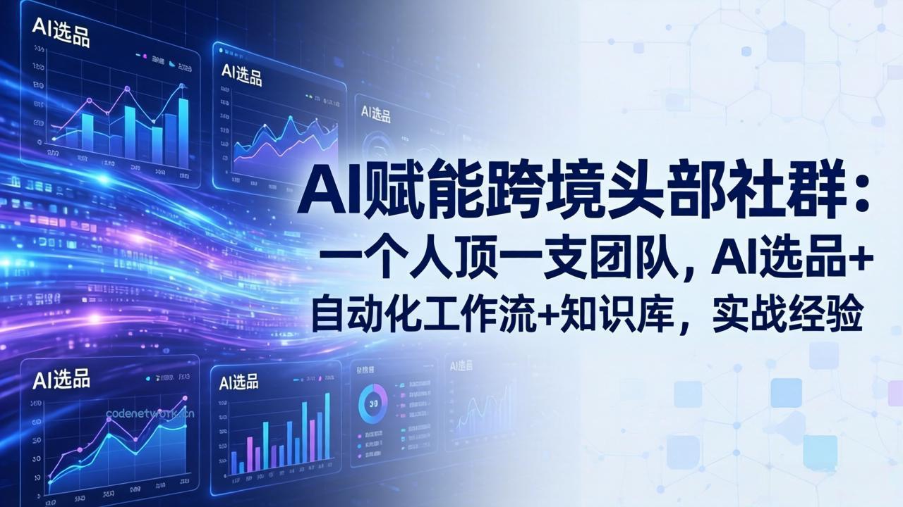AI赋能跨境头部社群-更新6月：一个人顶一支团队，AI选品+自动化工作流+知识库，实战经验|思创源码网