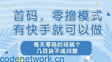 首码零撸项目，有快手就可以做，每天业务时间搞个几张不是问题【揭秘】|思创源码网