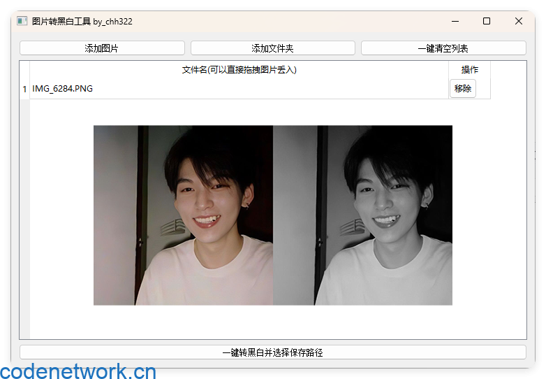 图片批量转黑白添水印工具|思创源码网