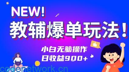 教辅爆单玩法！小白无脑操作，日收益9张|思创源码网