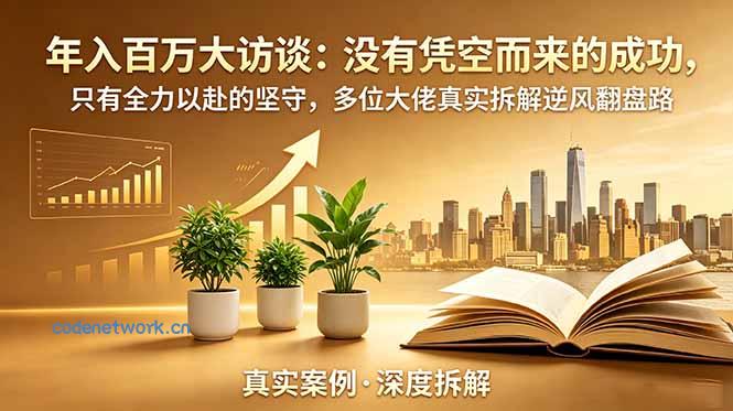 年入百万大访谈-更新：没有凭空而来的成功，只有全力以赴的坚守，多位大佬真实拆解逆风翻盘路|思创源码网