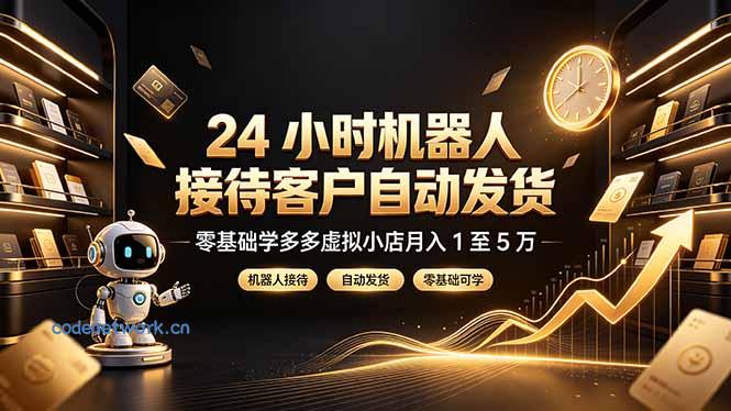 24 小时机器人接待客户自动发货，零基础学多多虚拟小店月入 1 至 5 万|思创源码网