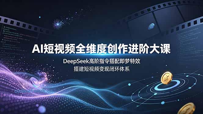 AI短视频全维度创作进阶大课，DeepSeek高阶指令搭配即梦特效，搭建短视频变现闭环体系|思创源码网