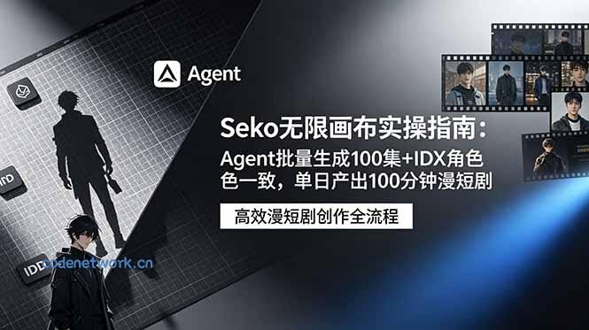 Seko无限画布实操指南：Agent批量生成100集+IDX角色一致，单日产出100分钟漫短剧|思创源码网