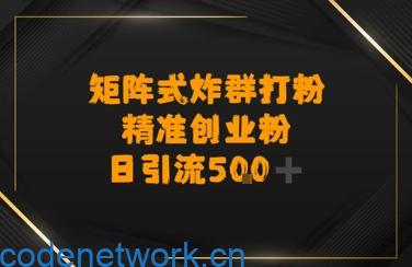 矩阵炸群打粉，日引流500+精准创业粉|思创源码网