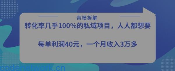 转化率最高的私域项目，每单利润40-50米，月入过1w|思创源码网